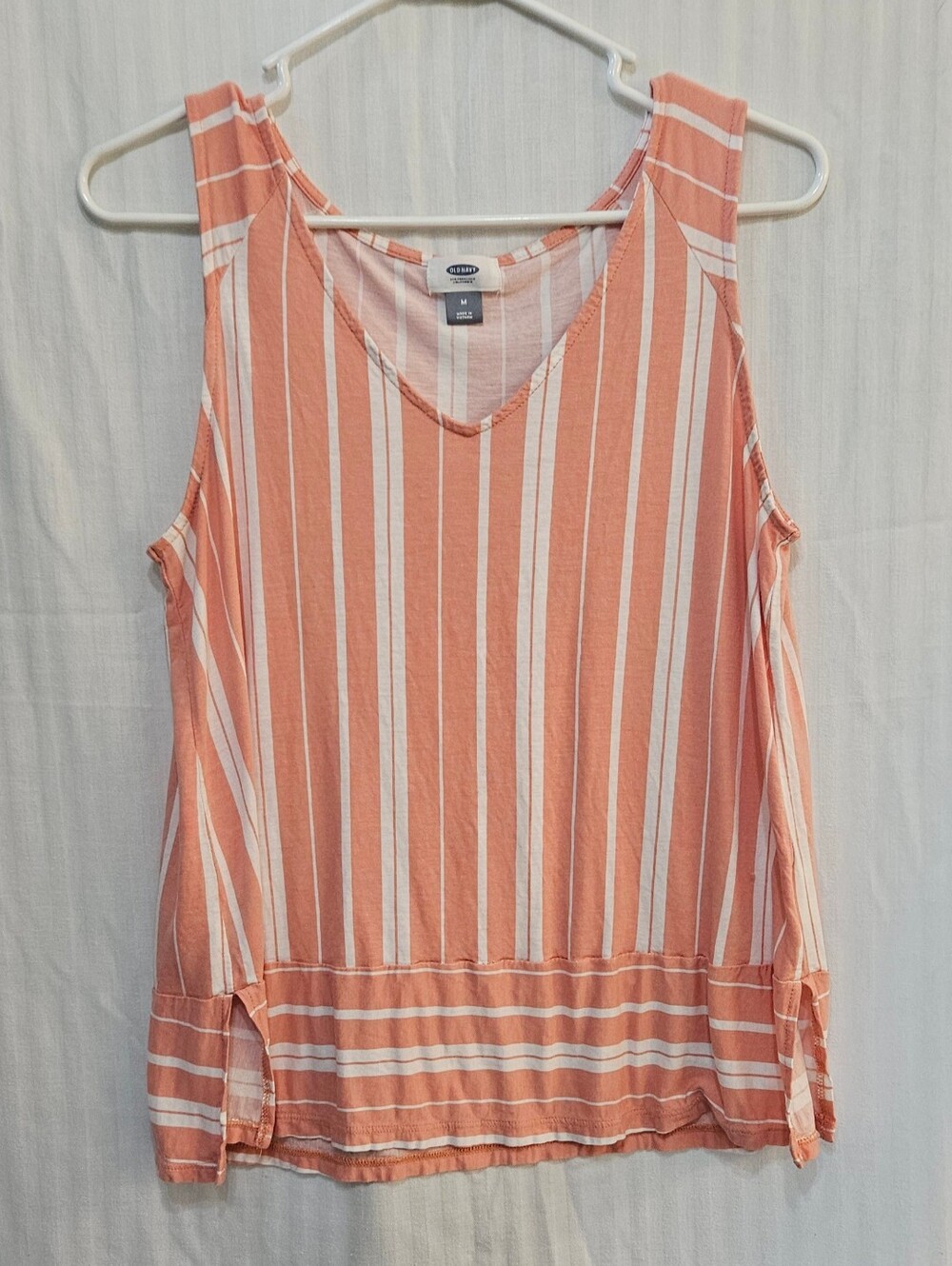 Old Navy Casual Tank - Peach Striped - Size M Medium